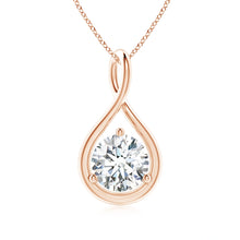 Lab-Grown Solitaire Round Diamond Infinity Twist Pendant