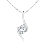 Load image into Gallery viewer, Lab-Grown Prong-Set Diamond Solitaire Bypass Pendant
