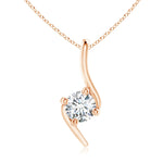 Load image into Gallery viewer, Lab-Grown Prong-Set Diamond Solitaire Bypass Pendant

