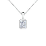 Load image into Gallery viewer, Bezel-Set Emerald-Cut Lab-Grown Diamond Solitaire Pendant
