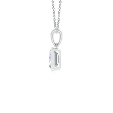 Bezel-Set Emerald-Cut Lab-Grown Diamond Solitaire Pendant