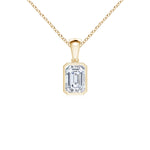 Load image into Gallery viewer, Bezel-Set Emerald-Cut Lab-Grown Diamond Solitaire Pendant
