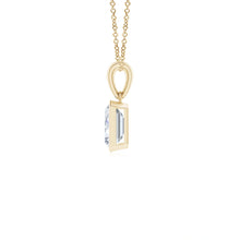 Bezel-Set Emerald-Cut Lab-Grown Diamond Solitaire Pendant