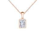 Load image into Gallery viewer, Bezel-Set Emerald-Cut Lab-Grown Diamond Solitaire Pendant
