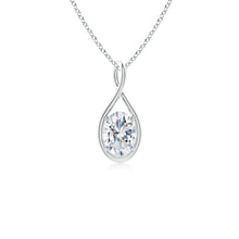 Lab-Grown Solitaire Oval Diamond Twist Bale Pendant