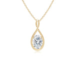 Load image into Gallery viewer, Lab-Grown Solitaire Oval Diamond Twist Bale Pendant
