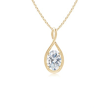 Lab-Grown Solitaire Oval Diamond Twist Bale Pendant