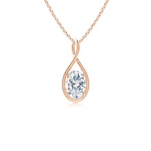 Lab-Grown Solitaire Oval Diamond Twist Bale Pendant