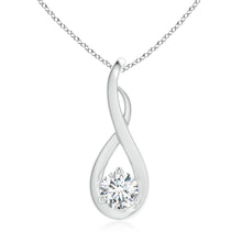 Lab-Grown Infinity Twist Diamond Solitaire Pendant