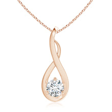 Lab-Grown Infinity Twist Diamond Solitaire Pendant