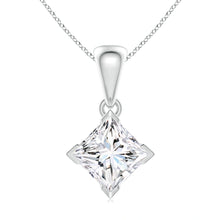 Lab-Grown Princess-Cut Diamond Solitaire Pendant