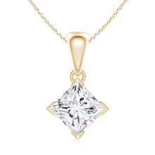 Lab-Grown Princess-Cut Diamond Solitaire Pendant