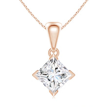 Lab-Grown Princess-Cut Diamond Solitaire Pendant