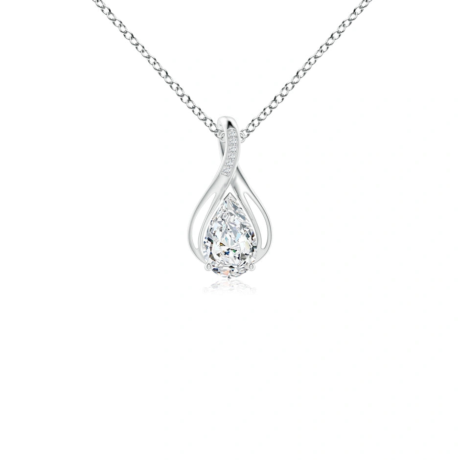 Pear Lab-Grown Diamond Infinity Twist Pendant with Accents