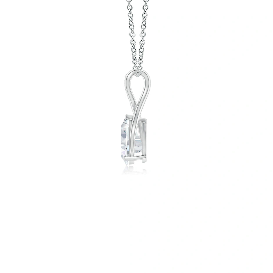 Pear Lab-Grown Diamond Infinity Twist Pendant with Accents