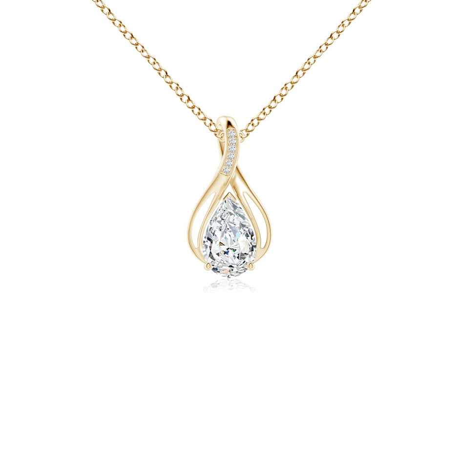 Pear Lab-Grown Diamond Infinity Twist Pendant with Accents