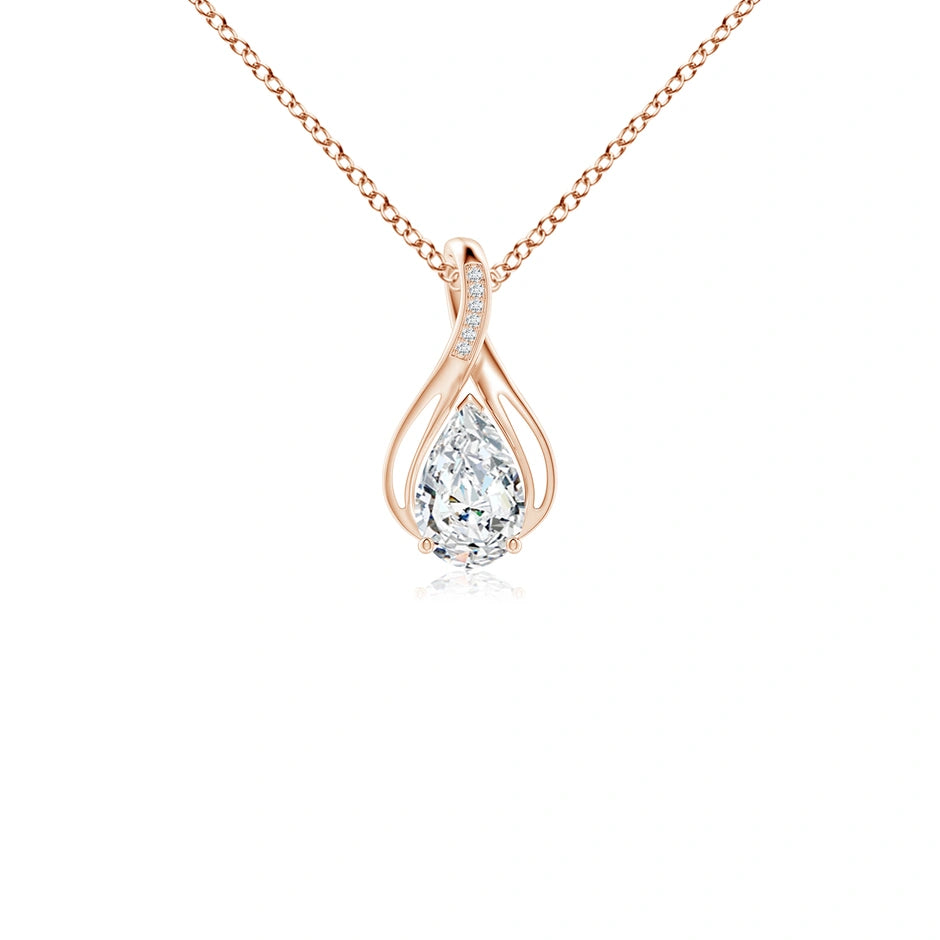Pear Lab-Grown Diamond Infinity Twist Pendant with Accents