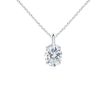 Lab-Grown Solitaire Oval Diamond Classic Pendant