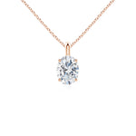 Load image into Gallery viewer, Lab-Grown Solitaire Oval Diamond Classic Pendant
