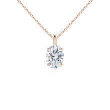 Lab-Grown Solitaire Oval Diamond Classic Pendant