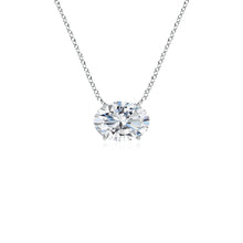 Lab-Grown East-West Oval Diamond Solitaire Pendant