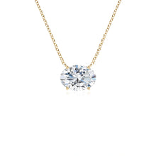 Lab-Grown East-West Oval Diamond Solitaire Pendant