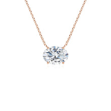 Lab-Grown East-West Oval Diamond Solitaire Pendant