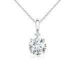 Load image into Gallery viewer, Round Lab-Grown Diamond Solitaire Pendant with Accent
