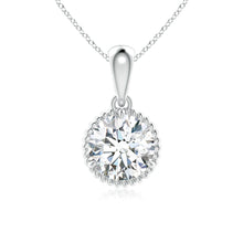 Lab-Grown Rope-Framed Claw-Set Diamond Solitaire Pendant