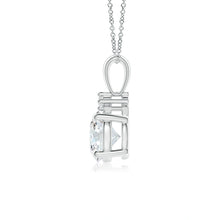 Round Lab-Grown Diamond Solitaire Pendant with Accent