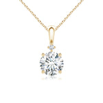 Load image into Gallery viewer, Round Lab-Grown Diamond Solitaire Pendant with Accent

