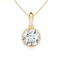 Lab-Grown Rope-Framed Claw-Set Diamond Solitaire Pendant