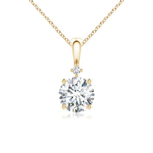 Round Lab-Grown Diamond Solitaire Pendant with Accent