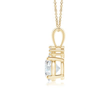 Round Lab-Grown Diamond Solitaire Pendant with Accent