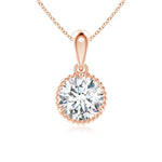 Load image into Gallery viewer, Lab-Grown Rope-Framed Claw-Set Diamond Solitaire Pendant
