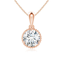 Lab-Grown Rope-Framed Claw-Set Diamond Solitaire Pendant
