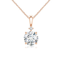 Round Lab-Grown Diamond Solitaire Pendant with Accent