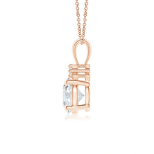 Round Lab-Grown Diamond Solitaire Pendant with Accent