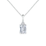 Load image into Gallery viewer, Lab-Grown Emerald-Cut Diamond Pendant with Lab Diamond Trio
