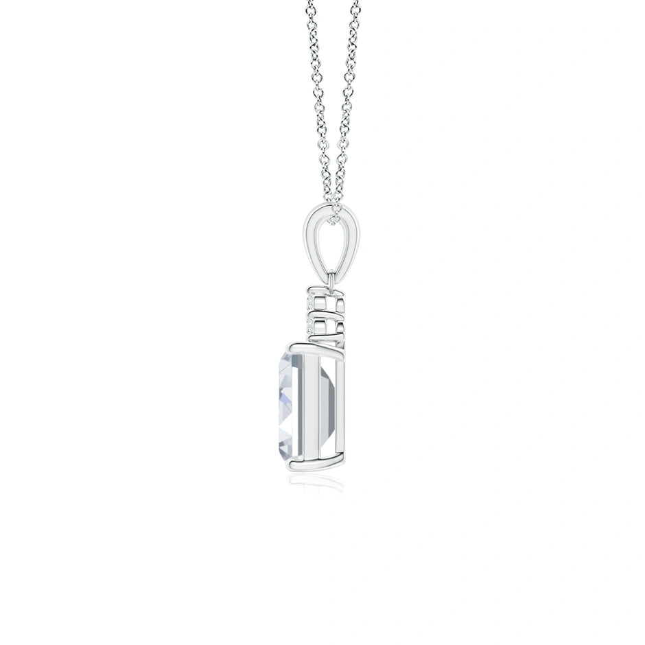 Lab-Grown Emerald-Cut Diamond Pendant with Lab Diamond Trio