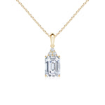 Load image into Gallery viewer, Lab-Grown Emerald-Cut Diamond Pendant with Lab Diamond Trio
