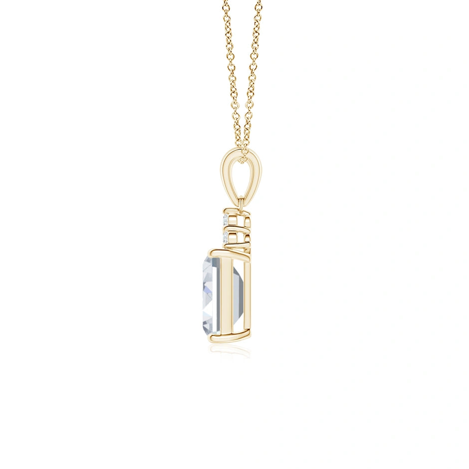 Lab-Grown Emerald-Cut Diamond Pendant with Lab Diamond Trio