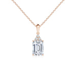 Load image into Gallery viewer, Lab-Grown Emerald-Cut Diamond Pendant with Lab Diamond Trio
