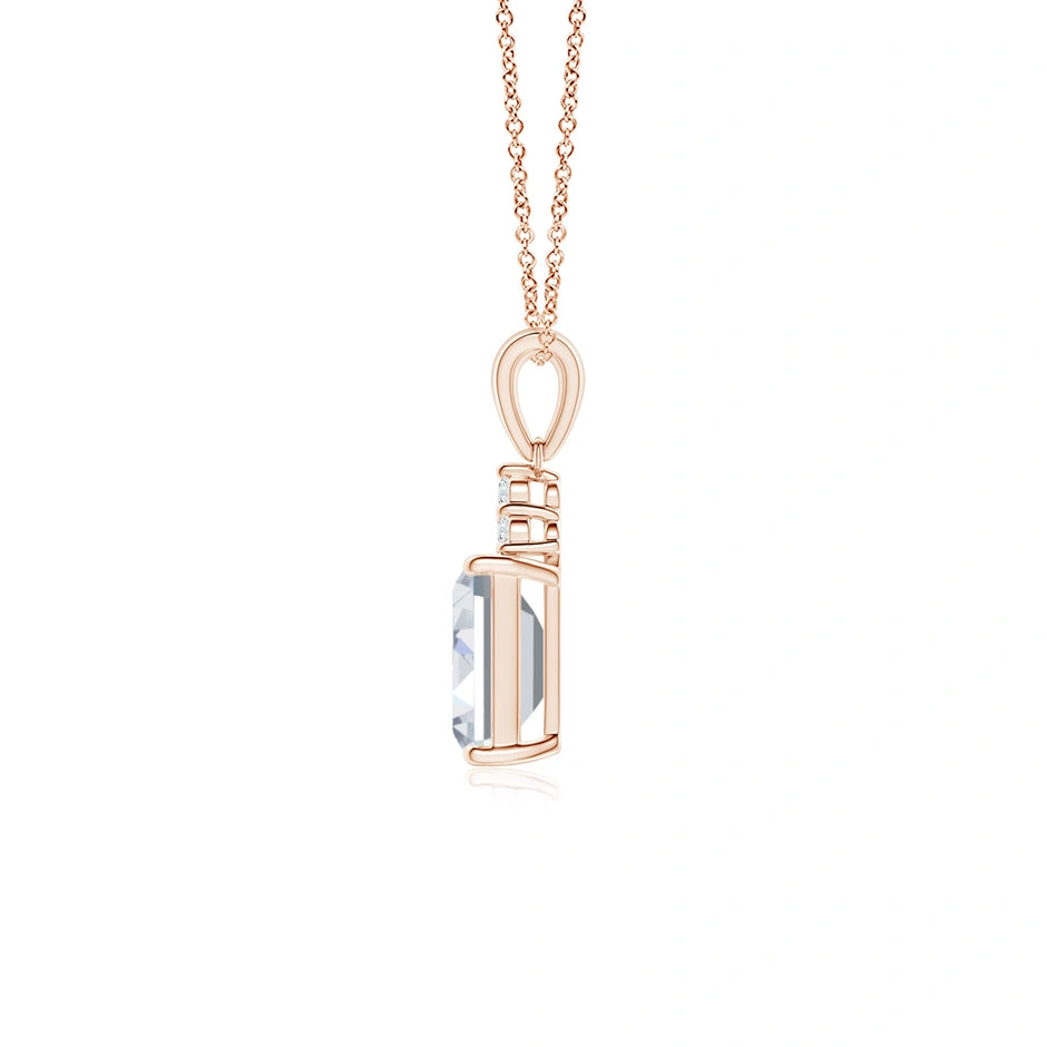 Lab-Grown Emerald-Cut Diamond Pendant with Lab Diamond Trio