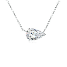East-West Pear-Shaped Lab-Grown Diamond Solitaire Pendant