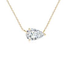 East-West Pear-Shaped Lab-Grown Diamond Solitaire Pendant