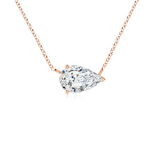 East-West Pear-Shaped Lab-Grown Diamond Solitaire Pendant