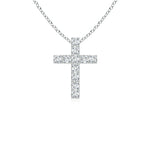 Load image into Gallery viewer, Lab-Grown Flat Prong-Set Diamond Cross Pendant
