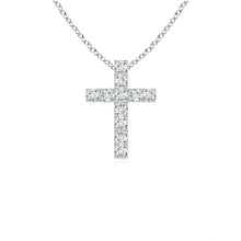 Lab-Grown Flat Prong-Set Diamond Cross Pendant