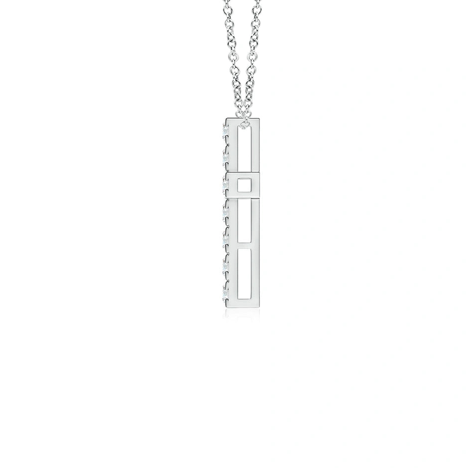 Lab-Grown Flat Prong-Set Diamond Cross Pendant